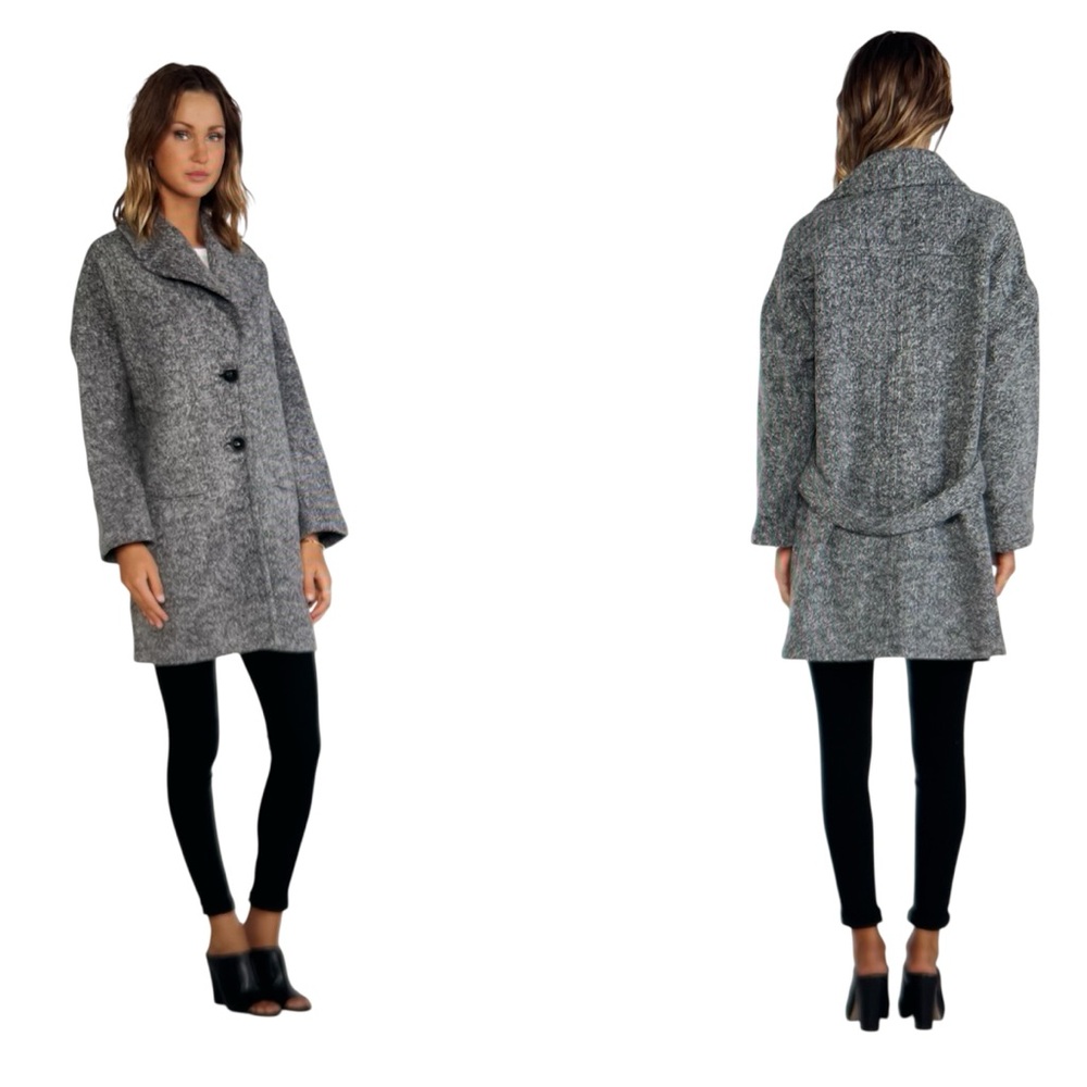 ATM Anthony Thomas Melillo Heathered Gray Oversized Fleece Over Coat Small - Picture 5 of 14